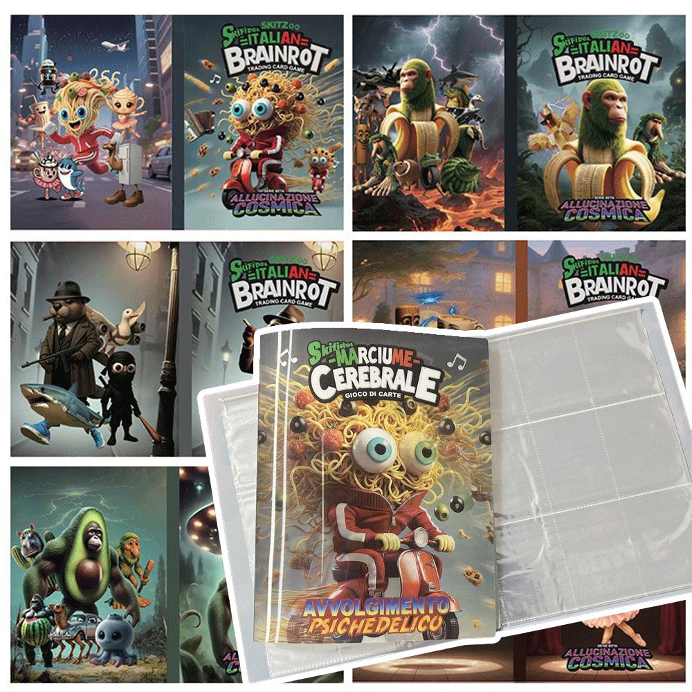 Italian Brainrot Card Booklet of Collection Tungtungtung Sahur Tralalero Cards Game Toy For Children Trading Cards Birthday Gift