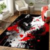 1pc Black and White Wolves Print, Design Indoor Area Rug - Soft, Anti-Slip, and Durable Gaming Room Decor for Bedroom