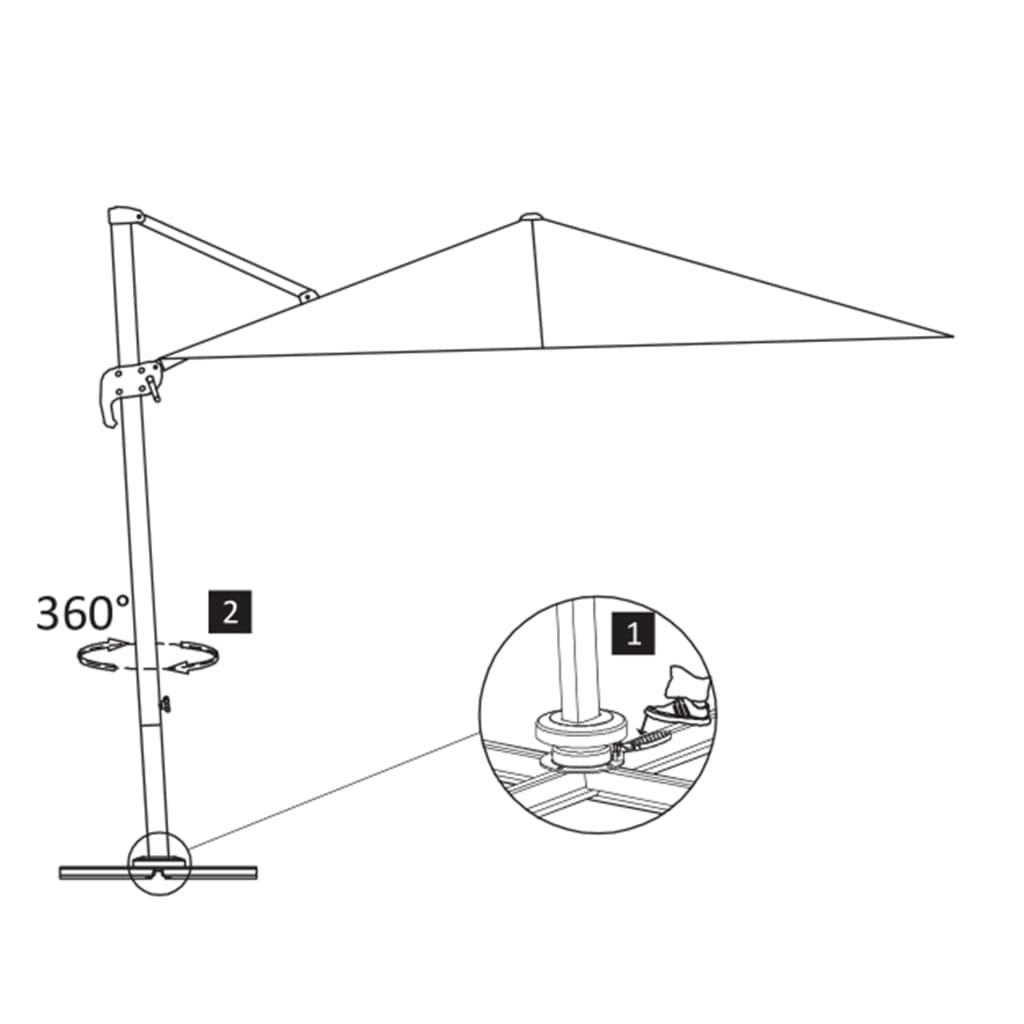 Portable Umbrella with Stand Anthracite Grey