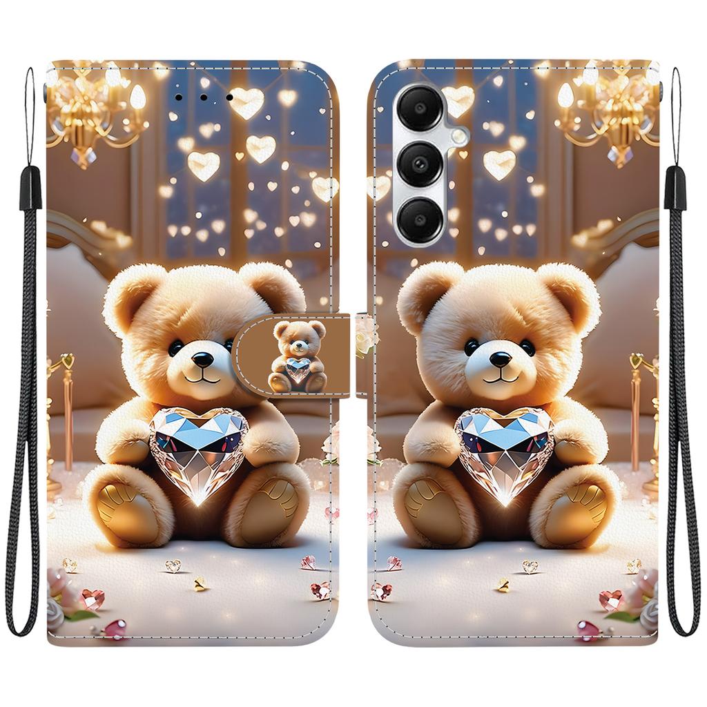 Handmade PU Leather Flip Case for Samsung Galaxy A35 (A356E/A356B/A356U)- Anti-Slip Shockproof Cover with Wrist Strap & Heart/Rose Cat Designs