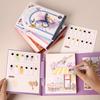 Travel Watercolor Painting Set with Tri-Fold Book, Built-in 12 Colors & Stress Relief Note Paper for DIY Art Therapy