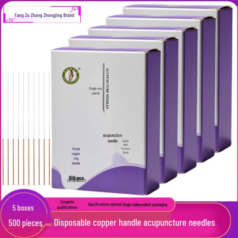 500 Sterile Einweg-Kupfergriff-Akupunkturnadeln - 5 Schachteln (TCM-Anwendung)