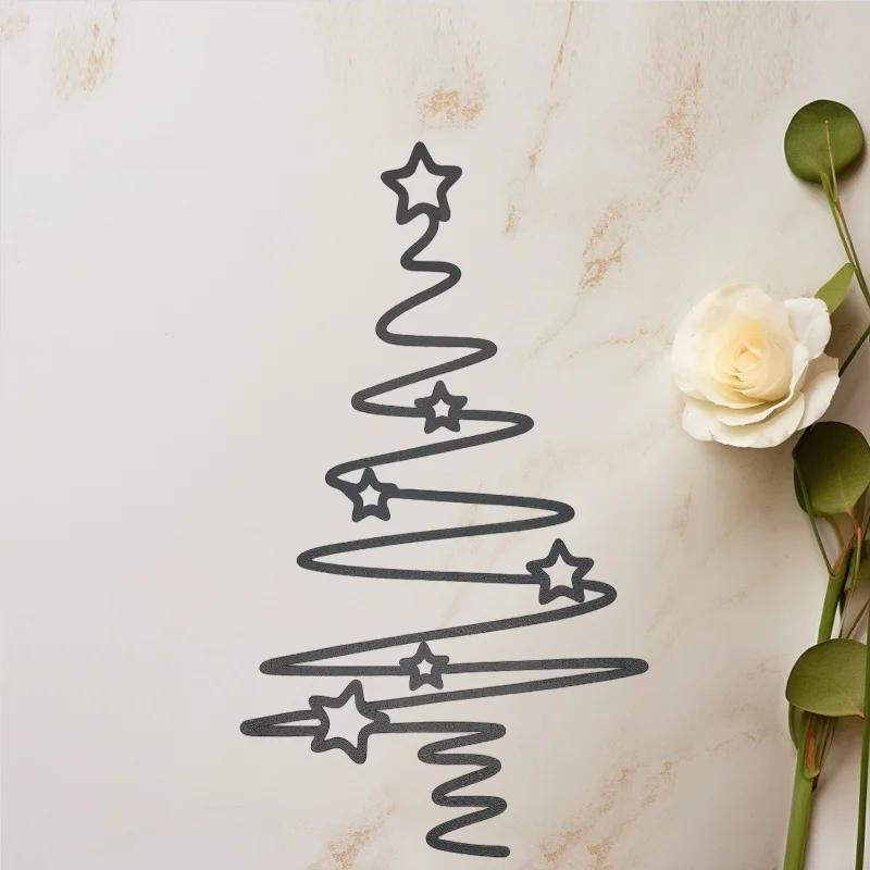 1pc Metal Christmas Tree Wall Art - Outdoor Garden Iron Sculpture, Indoor Home Decor for Christmas, Halloween, Thanksgiving