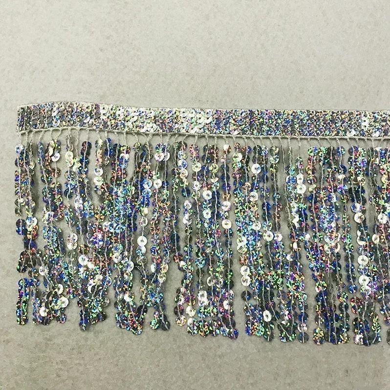 1-5M 16cm Meetee Sequin Tassel Fringe Latin Dress Lace Trims Ribbon Clothes Fringes Fabric Garment Crafts Sewing Accessories