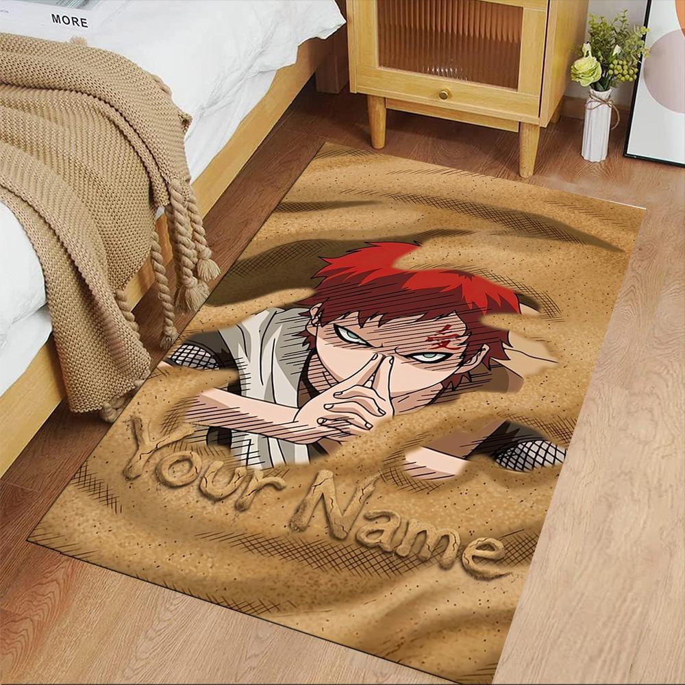 Naruto Character Personalized Name Floor Mat Design for Living Rooms Entryway Playrooms Dormitory Anti-slip Rug Office Home Decor Best for Christmas