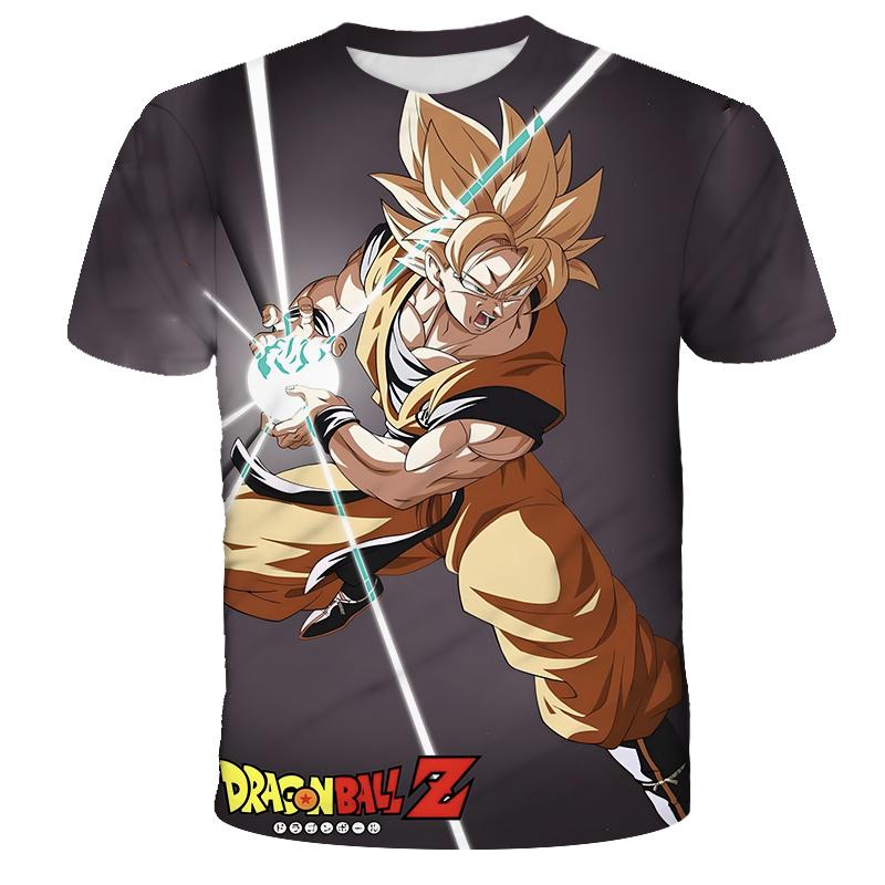 2026 Summer Hot Sale T-Shirt Hot Sale Outdoor Training T-Shirt Cartoon Anime Dragon Ball Wukong Super Saiyan Image Boy Girl Top