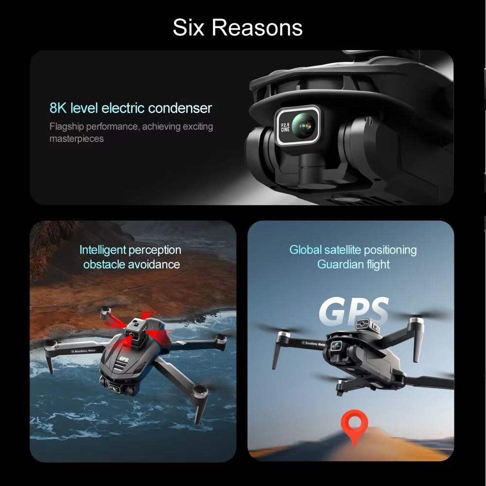 V168 Pro MAX Drone 8K Professional Dual HD Camera GPS 5G WIFI FPV 360° Obstacle Avoidance Brushless Rc Quadcopter Drones Toys