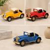 Old School Tin Car Model Decorative Figure for Living Room Shelf Cabinet Retro Vehicle Art