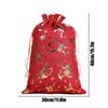 Gold Foil Christmas Gift Bag Medium Burlap Bags With Drawstring Christmas Candy Pouch For New Year Wedding Birthday Party
