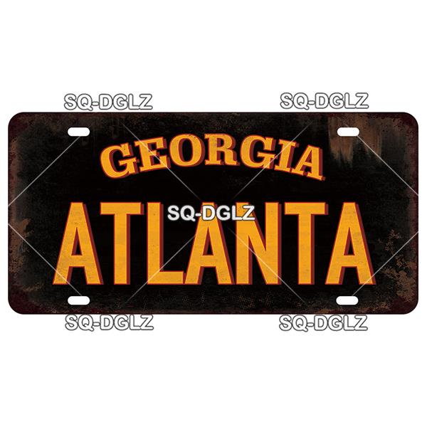 USA EAST City BOSTON MIAMI 15x30CM Plate Sports Tin Sign State Wall Decoration Metal Sign Home Decor Painting Plaques Art Poster