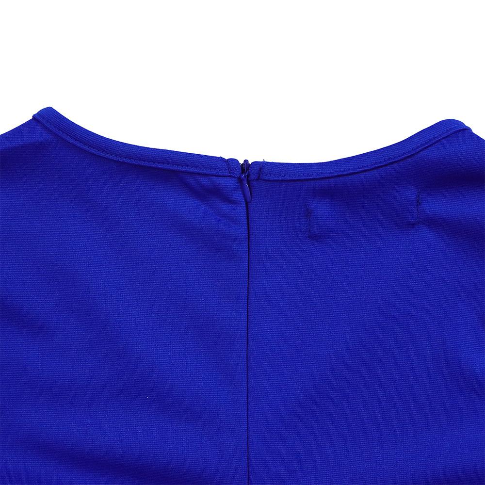 IHUASU Belt Summer Women's Dress with Flared Sleeves Solid Color Plus-size V-Neck High Waist Dress