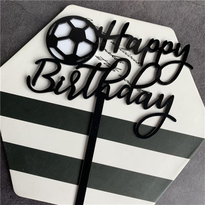 Football Theme Cake Topper Happy Birthday Cake Insert Card Birthday Party Cake Decors Supplies For