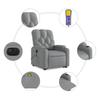 Vidaxl Lift-Up Massage Chair, Electric, Reclining, Light Gray