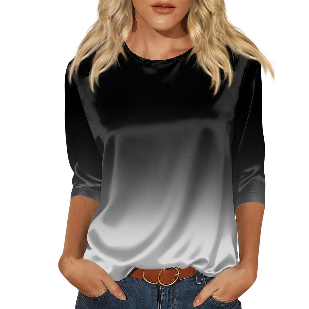 Blouse For Women Dressy 3/4 Long Sleeve Shirts Business Casual Outfit Tops