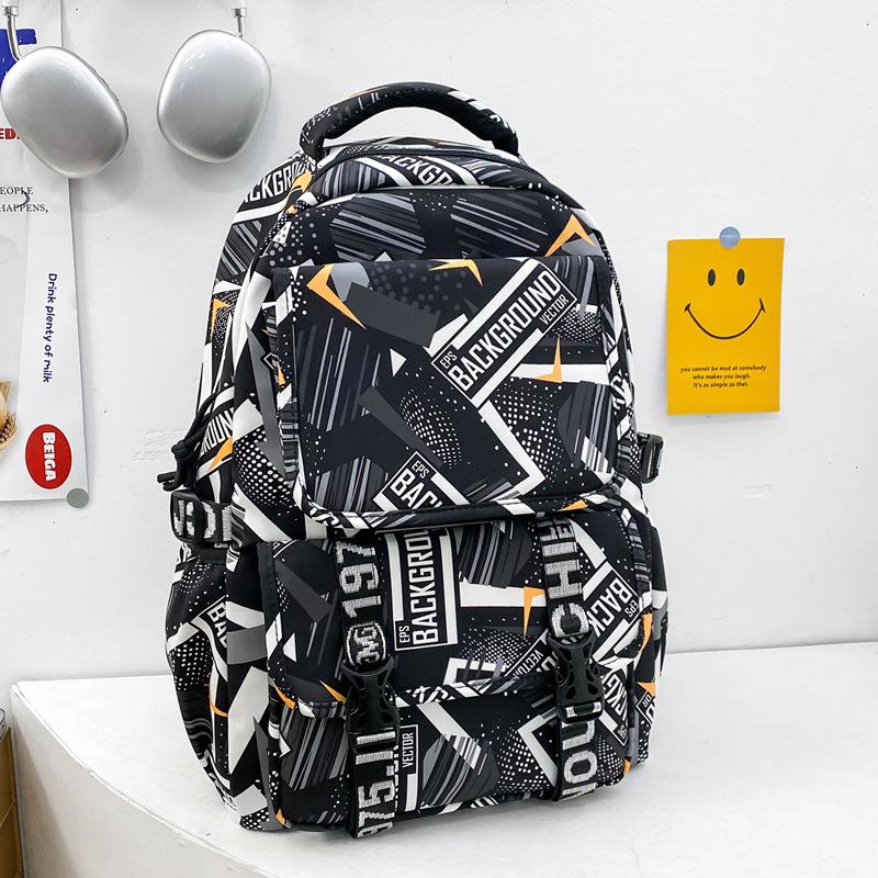 Fashion backpack New large-capacity backpack Middle school schoolbag Trend backpack student schoolbag