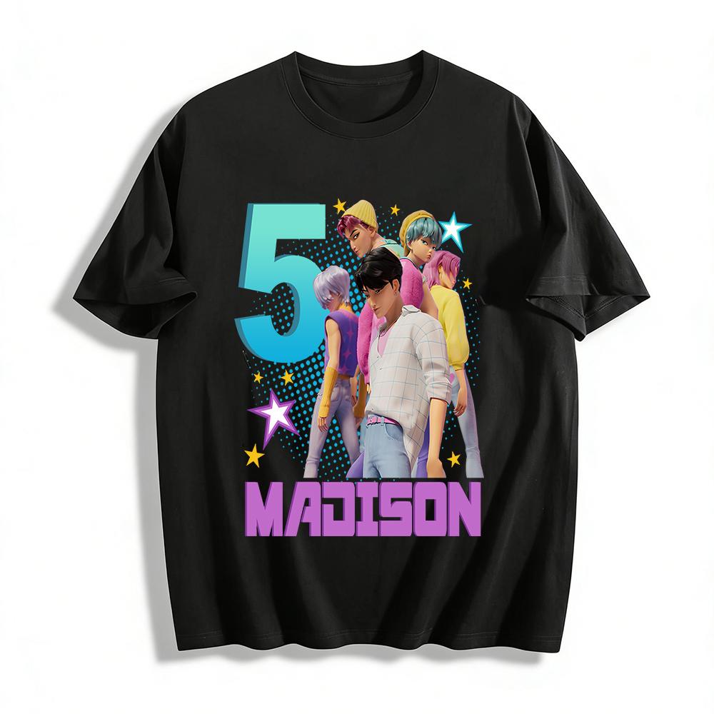 

Madison5 Virtual K-pop Group Graphic Tee Trendy Anime Idol Style Casual Loose-fit Top Pure cotton T-shirt XXS