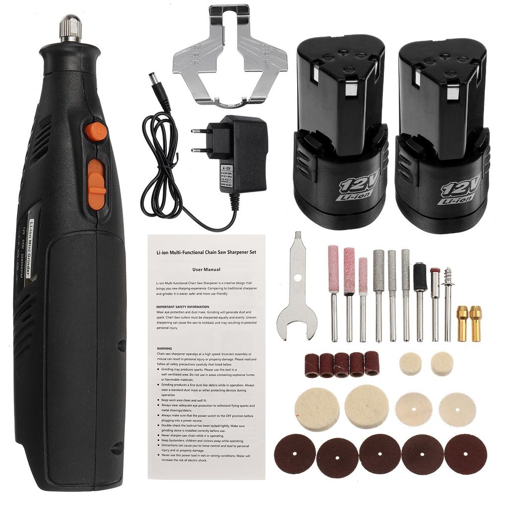 

55 Вт Мощная шлифовальная машина Заточник цепной пилы Ручная цепная машина 20000 об/мин Электрическая машина для заточки цепной пилы с литием 2*Batteries