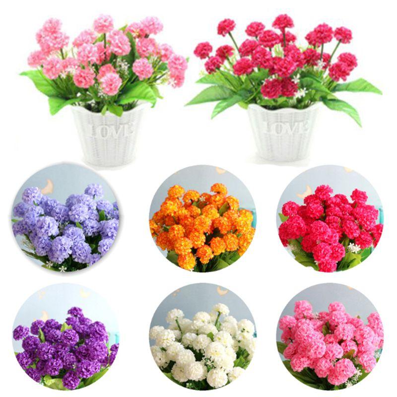 Exquisite 9 Heads Artificial Carnation Bouquet For Realistic Home And Wedding Floral Decor