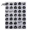 DIY Home Manicure Tools Halloween Nail Art Stickers, 3D Embossed Skeleton Hand Pumpkin Bat Dark Style Wraps Black Decals, Self-Adhesive Sliders