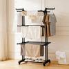 Multi-Functional Three-Layer Folding Clothes Drying Rack with Wheels