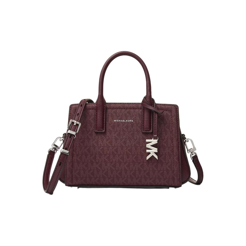 Michael Kors Laila Logo Tote Bag Women Tote Bags Brown Red 32F5S9IC0V-OXBLOOD