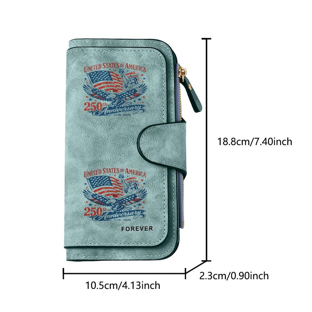 American commemorative edition long zipper wallet large capacity card holder unisex clutch bag stylish zippered coin purse perfect for daily commute
