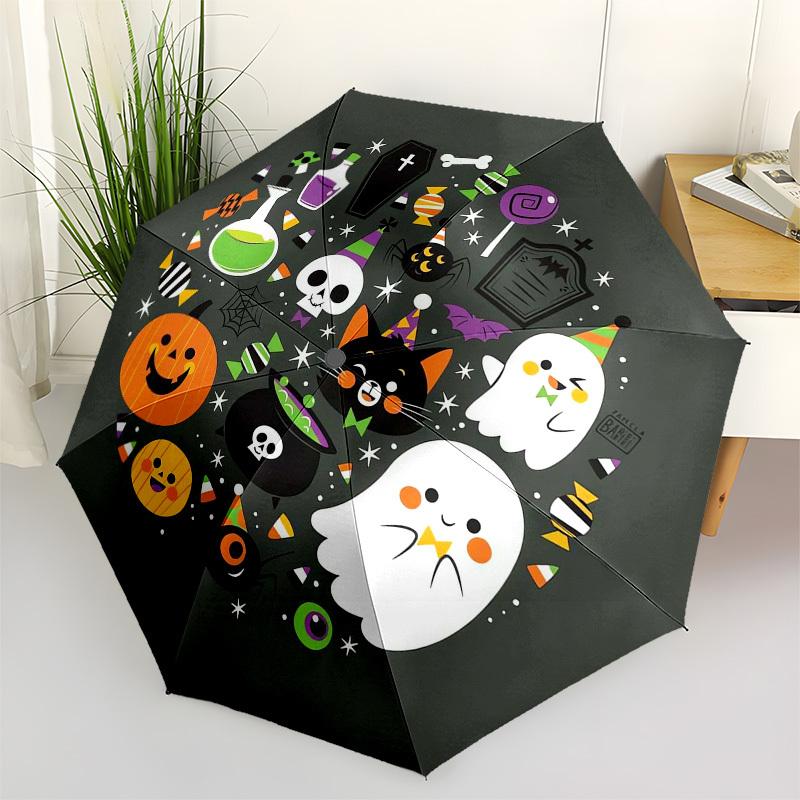 

1pc Halloween Party Decorations Umbrella with Plastic Handle,Suitable for All Seasons Home Travel Outdoor UmbrellaB1919