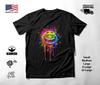Smiley Face Neon Graphic T-Shirt Black Unisex S-2XL