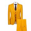 Mile Men's 3 Pieces Suit Elegant Solid One Button Slim Fit Party Suit Sets