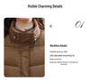 Women's 2024 Stand Collar Windproof Down Vest - New Chinese Style, Warm, Loose Fit for Autumn/Winter