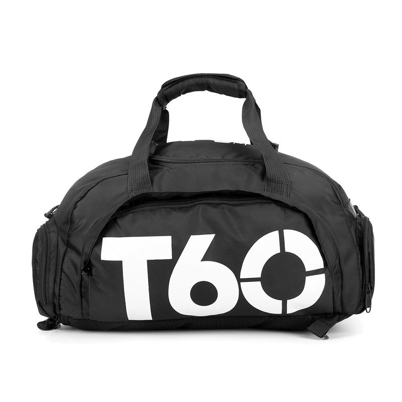 T60 Sports Travel Bag - Double Shoulder, Dry/Wet Separation, Gym & Yoga Bag for Men and Women.