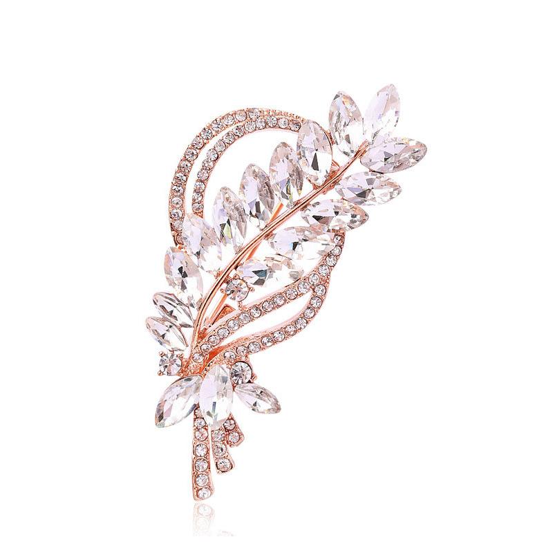 Wheat Ear Brooch Atmospheric Crystal Pin Women'S Versatile Shawl Button Cardigan Button Coat Accessories Corsage