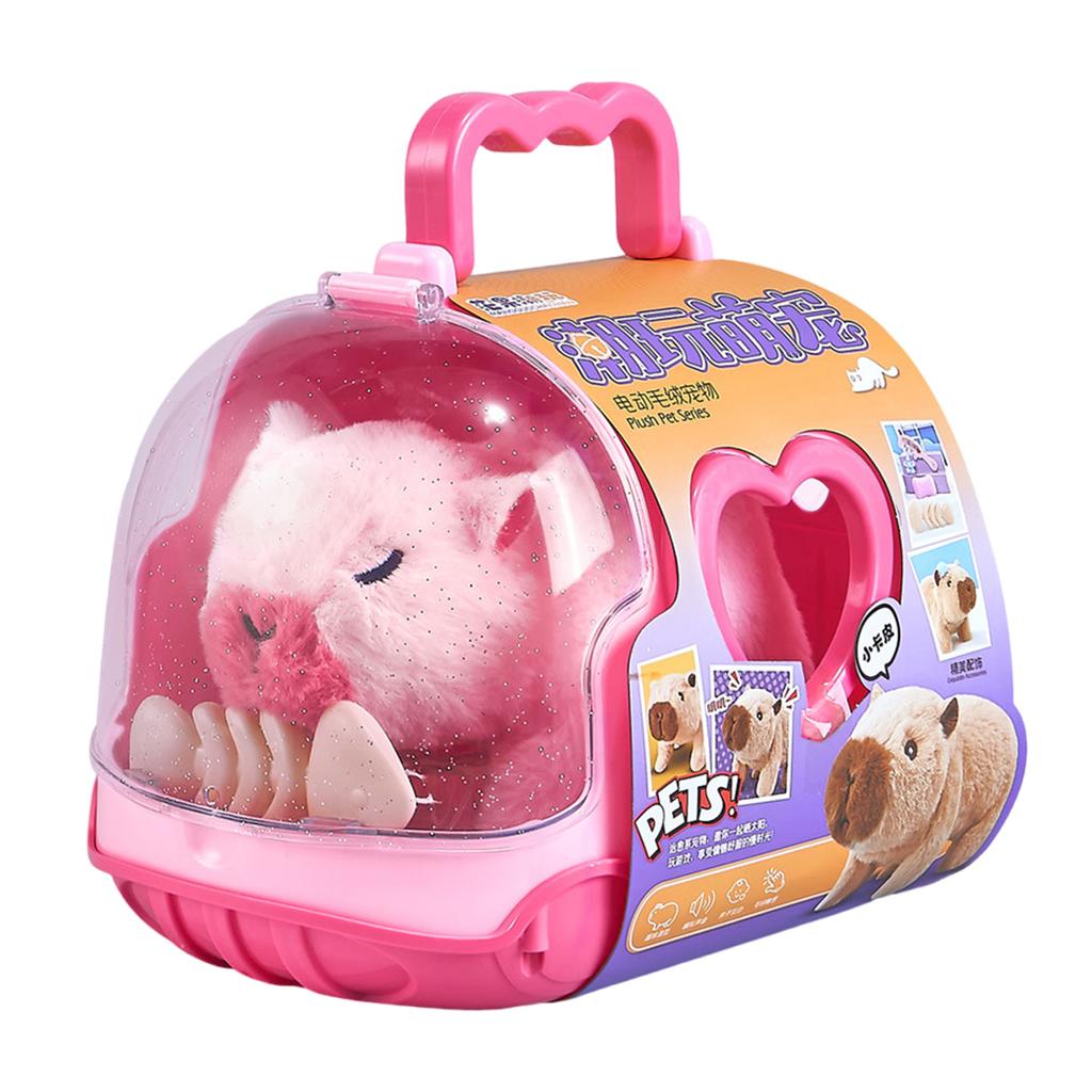 Elektrisches Haustier Capybara Gehendes Plüschtier für Kinder Realistischer Sound und Bewegung Weiche Puppen für Kleinkind Krabbeln Lernen