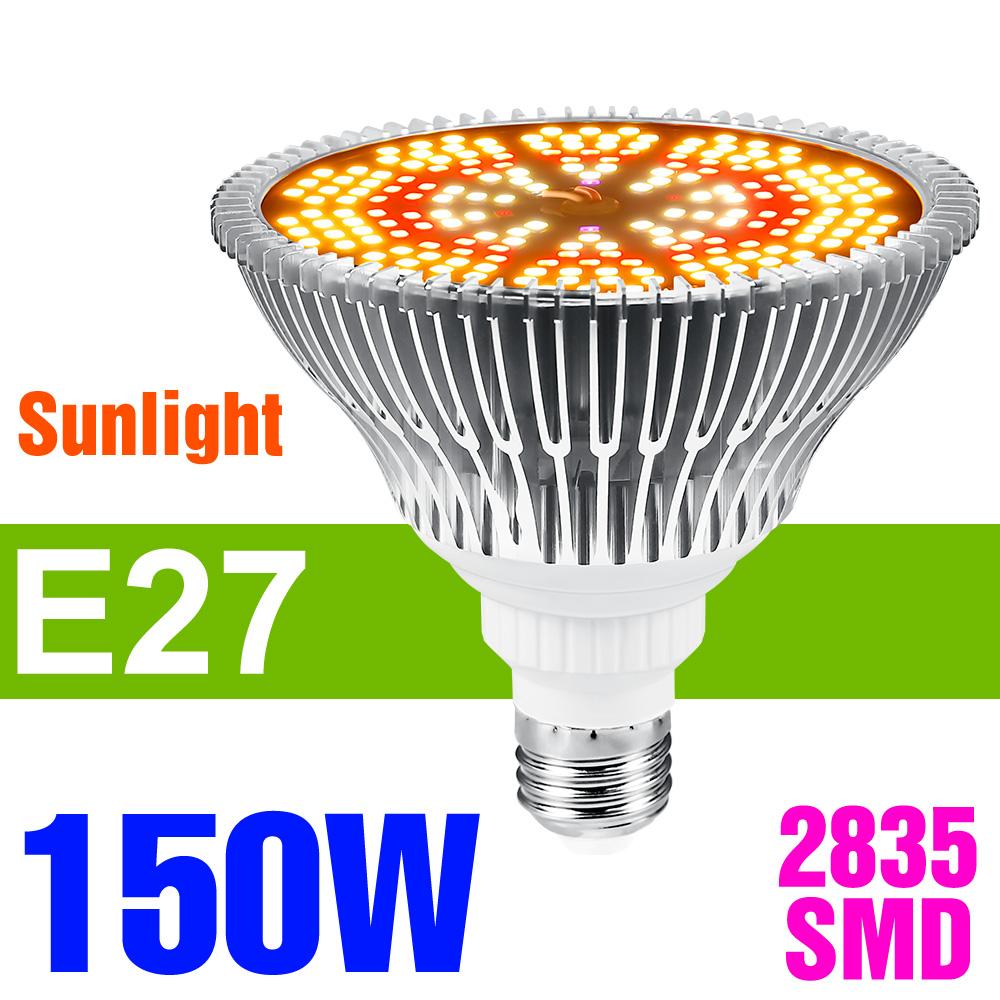 150W E27 LED Pflanzenwachstumslampe Vollspektrum E14 Gemüsekeimlinge Blühende Fruchtbildung Kultivierung Hydroponik Wachstumsleuchte