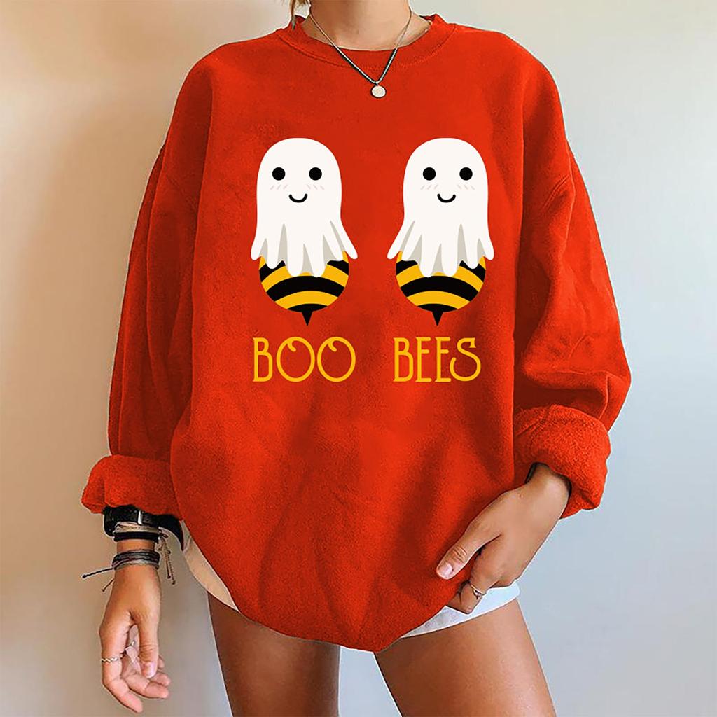 Halloween Long Sleeve Women's Sweatshirt Drop Shoulder Long Sleeve Women's Padde