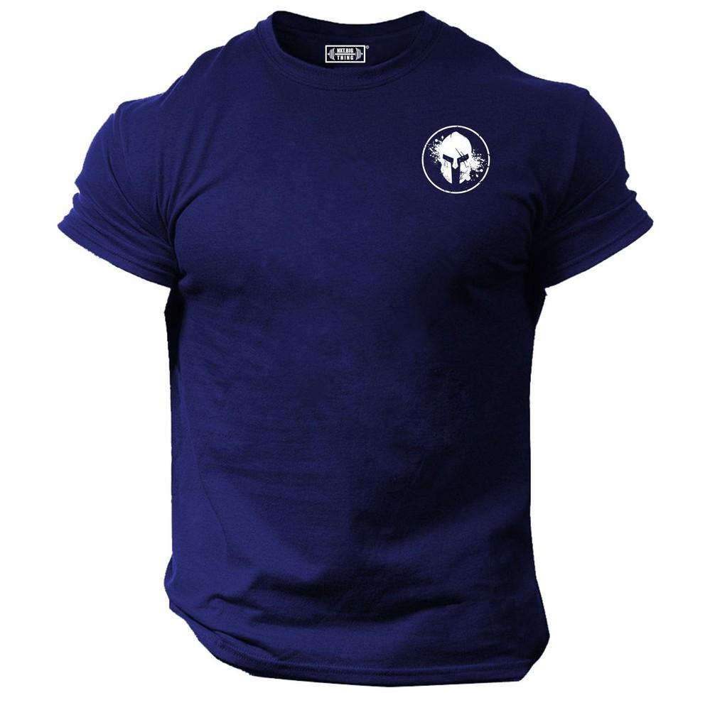 Blood Spartan T Shirt Pocket Gym Clothing Bodybuilding Training Workout Mma Top