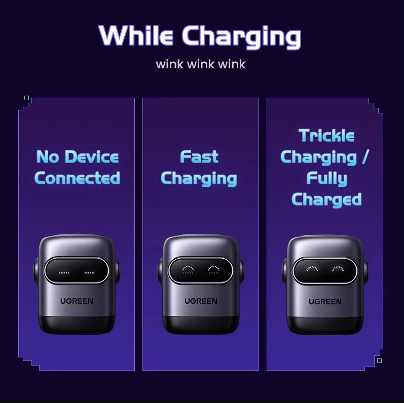 Ugreen Încărcătoare de 30W și 65W cu nitrură de galiu Tip Robot Încărcător rapid Type-C Potrivit pentru telefoane Apple și computere laptop