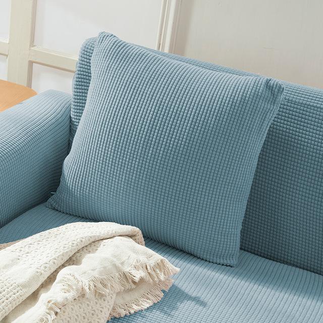 New Design Colors Thick Polar Fleece Sofa Protective Cover Jacquard Solid Printed Pillowcase Cover For Soft Cushion 45x45cm