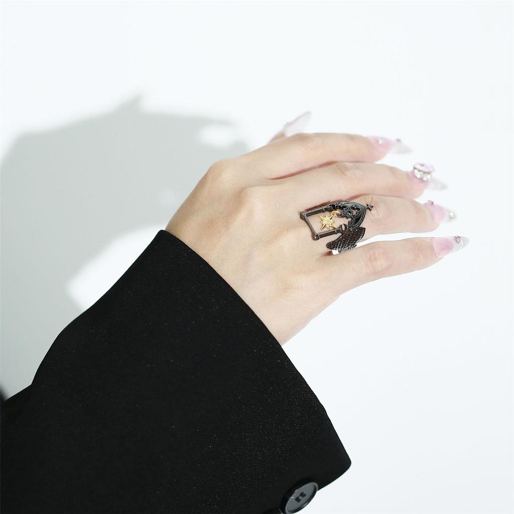 Vintage Castle Sun Pattern Open Ring Adjustable Size Finger Ring Unisex Fashion Jewelry for Parties and Weddings