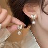Vintage French Butterfly & Pearl Tassel Earrings - Elegant and Versatile Women's Studs