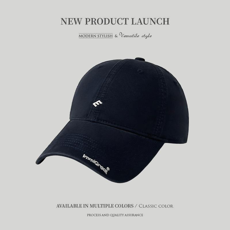 Simple small label embroidered baseball cap men's and women's soft top breathable casual sunshade cap new versatile