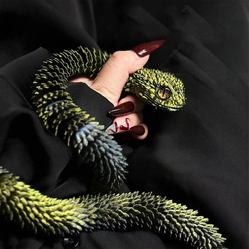 30CM 3D Printed Articulated Snake Bendable Rotatable Joint Snake Model Figurine Home Office Desktop Crafts Ornament Kids Toys