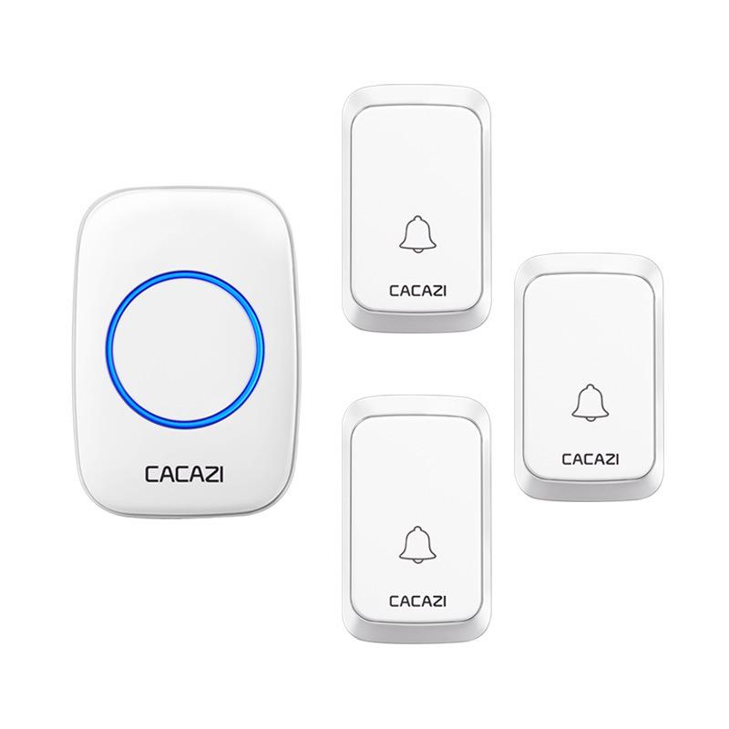 Smart Wireless Waterproof Battery-Powered Doorbell - No Plug Required, Three-in-One Model. белый