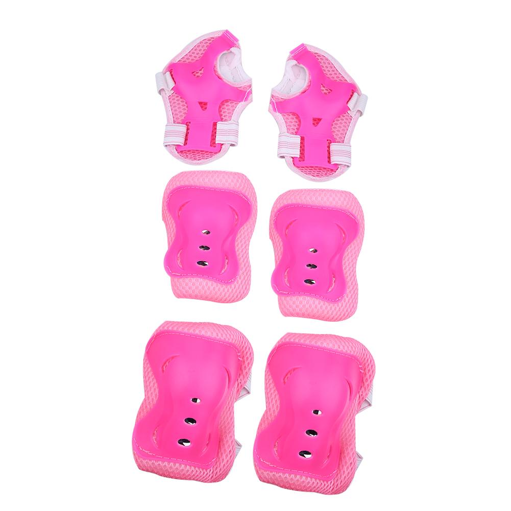 7pcs set Sports Protective Safeguard Pads Set Equipment For Skateboard (pink)