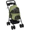 Dog Stroller Dog Buggy, Foldable, 2 Safety Leashes, 2 Cup Holders, 67 X 45 X 96 Cm, Khaki