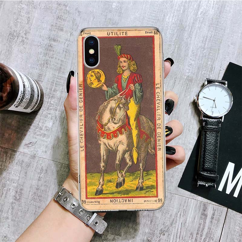 Tarot Cards Reading Art Phone Case For iPhone 11 12 13 14 Pro XS XR X Max 7 8 6 6S Plus Mini + 5 SE Pattern Customized Coque