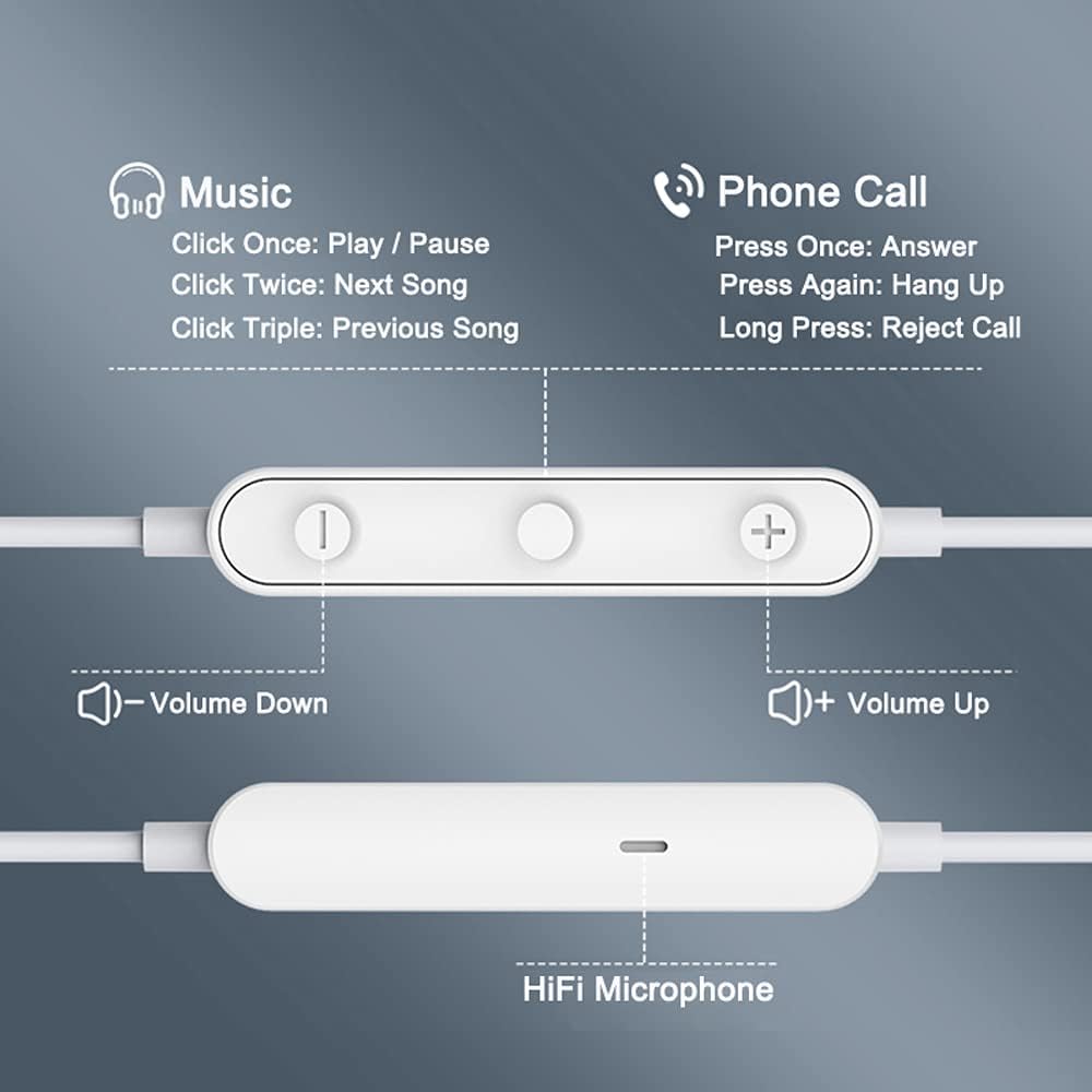 Noise Isolating Wired Earbuds Headphones Earphones w/Microphone Compatible with Samsung Galaxy S10 S9 Plus S10e A10e A15 A14 A12 A13 A03S A04e A25