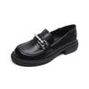 Weiwei Girl 800-1 Academy Style Small Leather Shoes Women's Pearl Retro Platform Loafers Women's British Style One Pedal