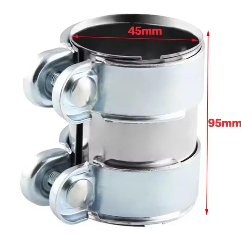 

Exhaust Clamp 45Mm 50Mm 55Mm 60Mm 65Mm Exhaust Tube Pipe Connector Joiner Sleeve Clamp Adjustable Tip 45mm