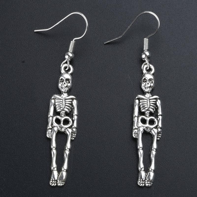 Bat Spider Dangle Earrings Women Jointed Skeleton Long Ear Drop Earrings Stud Halloween Goth Punk Costume Accessories
